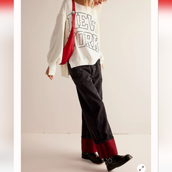 NWT FREE PEOPLE CAMDEN NEW YORK OVERSIZED PULLOVER Sweatshirt - Picture 4 of 10